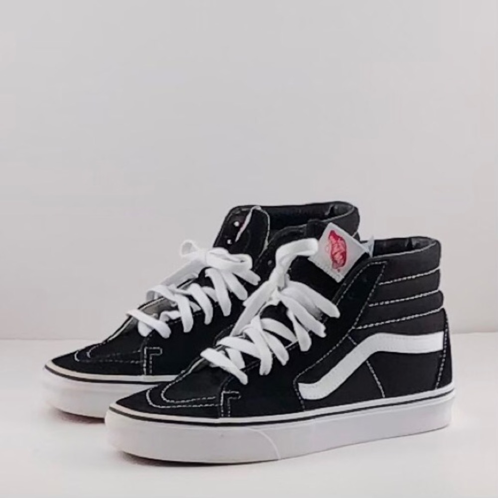 Vans Skateboard Black Shoes High Top Sz M 6.5 W 8 - Picture 10 of 11